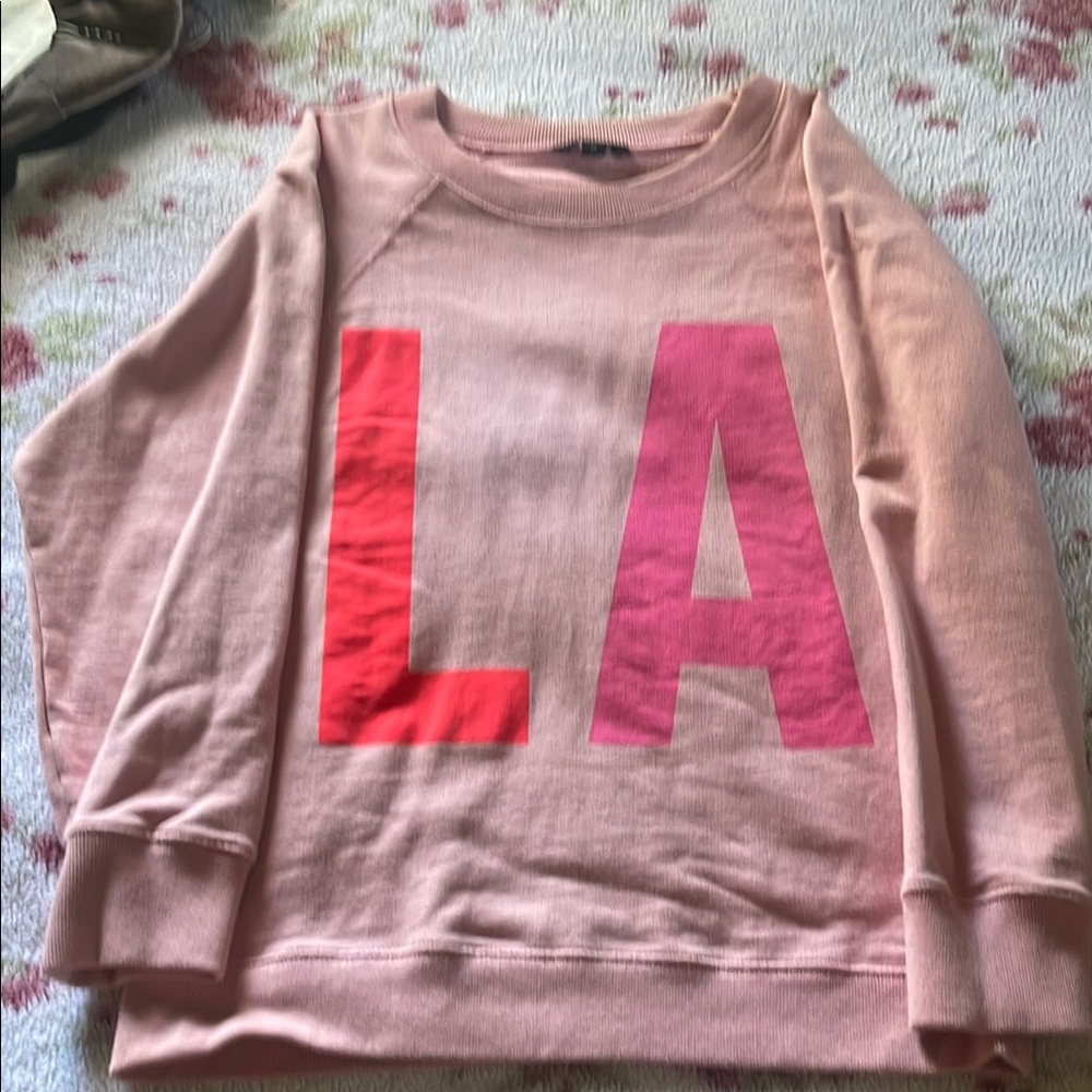 Pink Sweatshirt with LA Print